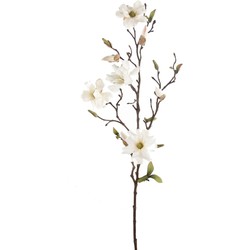 Emerald Kunstbloem Magnolia tak - 75 cm - creme - Kunst zijdebloemen - Kunstbloemen