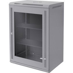 Netwerkkast 16 U 19 inch grijs 450 mm diep, 600 x 850 x 450 mm draagvermogen 60 kg