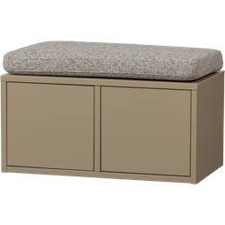WOOOD Turner Opbergbank Incl. Kussen- Grenen - Mud - 47x80x44