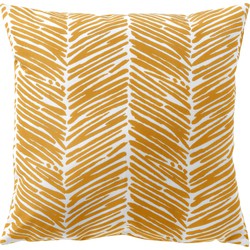 Dutch Decor DEAN - Outdoor Kussenhoes 45x45 cm - waterafstotend en uv-bestendig - gestreept - Golden Glow - wit en geel - Dutch Decor