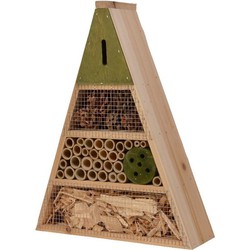 Lichtgroen/driehoek huisje voor insecten 19 cm vlinderhuis/bijenhuis/wespenhotel - Insectenhotel