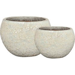 PTMD Bloempot Javier - 58x58x40 cm - Keramiek - Grijs