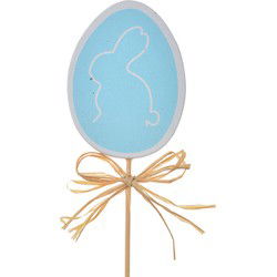 Clayre & Eef Plantensteker Ei Blauw Hout