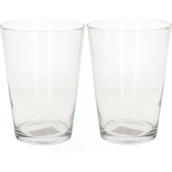 Set van 3x stuks glazen vaas/vazen konisch helder glas 19 cm - Vazen