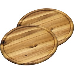 3x stuks houten serveerborden/pizzaborden rond 32 cm - Snijplanken