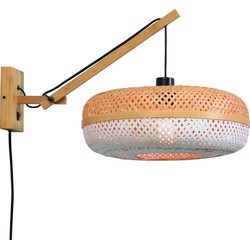 Wandlamp Palawan - Bamboe/Wit - 55x40x45cm