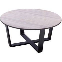 Teeburu coffee table 75x35cm. alu black/travertin