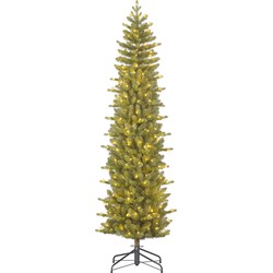 Black Box Trees Harma Smalle Kunstkerstboom met LED Verlichting - H185 x Ø63 cm - Groen