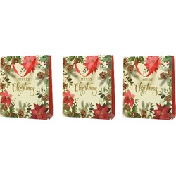 3x stuks grote kerst cadeautas/tas voor kerstcadeautjes Merry Christmas 72 cm - Cadeaudoosjes