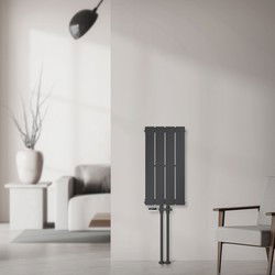 Paneelradiator Enkellaags 600x300 mm Antraciet met vloeraansluitset ML design