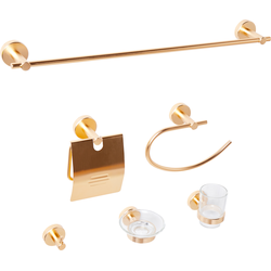 Beliani ZARUMA - Badkamer hardware set-Goud-Aluminium