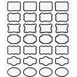 QUVIO Stickers met frame- set van 140 stickers - Zwart/wit