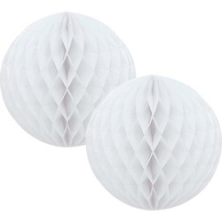 Kerstboomversiering 6x witte kerstballen van papier 10 cm - Kerstbal