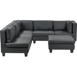 Beliani UNSTAD - Modulaire Sofa-Zwart-Kunstleer