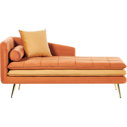 GONESSE - Chaise longue - Oranje - Linkszijdig - Fluweel