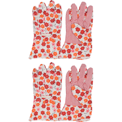 Orange85 Tuinhandschoenen met Grip - Bloemenprint - 2 paar - Handschoenen - Tuinieren - Katoen - Onesize