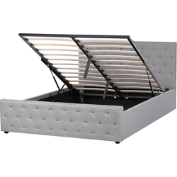 Beliani AMIENS - Tweepersoonsbed-Grijs-Polyester