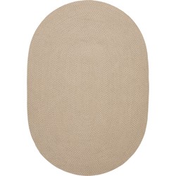 Kave Home - Ovaal beige tapijt Rodhe van 100% PET 160 x 230 cm