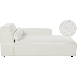 HELLNAR - Chaise longue - Gebroken wit - Linkszijdig - Bouclé
