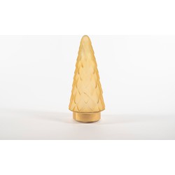 Tree Glass 10,5X24,5Cm Matt Gold With Golden Base 10Led