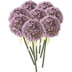 Kunstbloem Sierui / Allium - 8x - lila paars - steel van 70 cm - Kunstbloemen