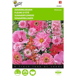 2 stuks - Zomerbloemen Rose Rode Tinten - Buzzy