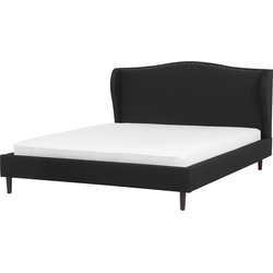 Beliani COLMAR - Tweepersoonsbed-Zwart-Polyester