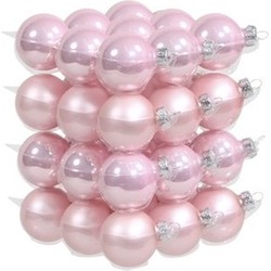 36x Roze glazen kerstballen 4 cm mat/glans - Kerstbal