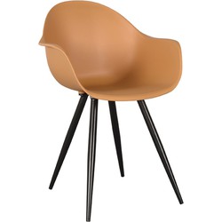 LABEL51 Eetkamerstoel Luca - Oker - Kunststof - Black Frame