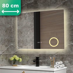 Mirlux Badkamerspiegel met LED Verlichting & Verwarming - Wandspiegel Rond - Anti Condens Douchespiegel - 120X80CM