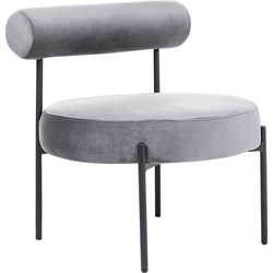 Beliani ALPHA - Fauteuil-Grijs-Fluweel