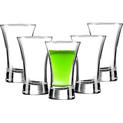 Urban Living Shotglaasjes/borrelglazen Krosno - transparant glas - 6x stuks - 40 ml - Drinkglazen