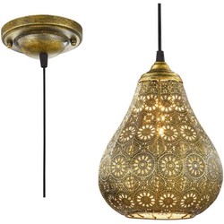 Marokkaanse hanglamp 19cm Ø E14 oud koper - oud brons - antiek grijs