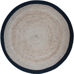 Jute vloerkleed - Rond Naturel Zwart - Jute vloerkleed - Rond Naturel Zwart