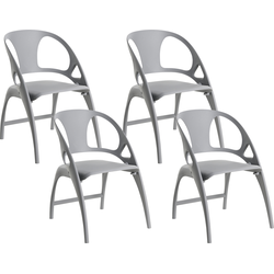 NEMI - Tuinstoel set van 4 - Grijs - Polypropyleen
