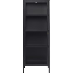 Vitrinekast Zwart - 40x57,5x160cm - Metaal - Kast Carmel