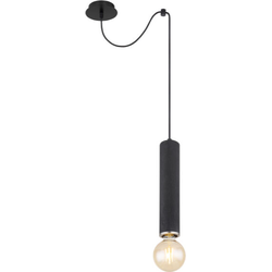 Industriële hanglamp Marion - L:12cm - E27 - Metaal - Zwart