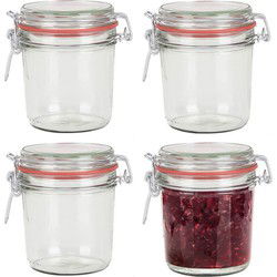 Weckpot/inmaakpot - 12x - glas - 400 ml - beugelsluiting - transparant - Weckpotten