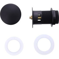Badplaats Afvoerplug Mat Zwart - Pop up Plug voor Wastafel met Overloop