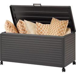 Hesperide HIXA Luxe Opbergbox - Tuinkussenbox - Soft Close - Waterdicht - 182.2x89.4x78cm - Met Deksel - 1070L - Zwart  - Kussenbox - Tuin - met Wieltjes - SULO