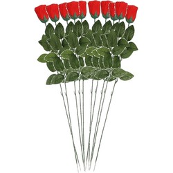 10x Nep planten rode Rosa roos kunstbloemen 60 cm decoratie - Kunstbloemen
