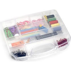 Plasticforte Opbergkoffertje - 8 vaks - kunststof - transparant - Opbergbox