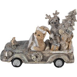 Clayre & Eef Beeld Dieren Grijs Beige Polyresin Dieren