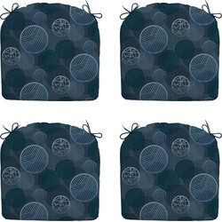 Madison -  Zitkussen Circle blue - Ca. 46x48 cm - Set van 4