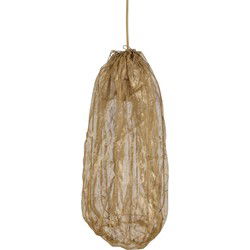 PTMD Hanglamp Maitia - 30x30x48 cm - Textiel - Goud