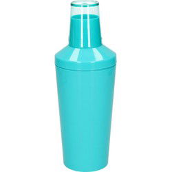 Cocktailshaker van kunststof in het blauw 500 ml - 23 cm hoog - Cocktailshakers