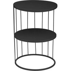 Atmosphera Salontafel Kobu - zwart - metaal - rond - salontafel - Bijzettafels