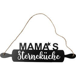 Clayre & Eef Tekstbord 50x14 cm Zwart Metaal MAMA