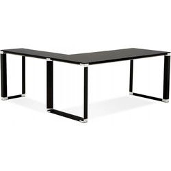 Groot XLINE hoekdirectiebureau 200x200x74 cm Zwart