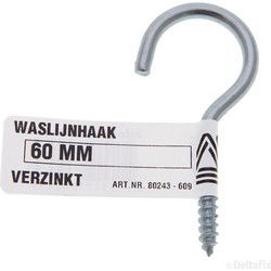 Waslijnhaak verz 60mm
